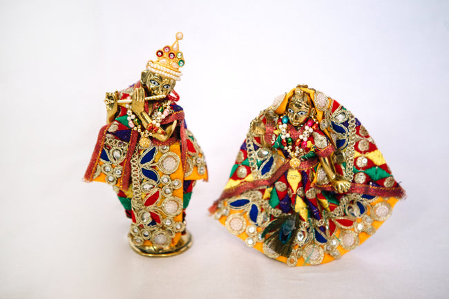 Radha & Krishna Figurines - Multicolored