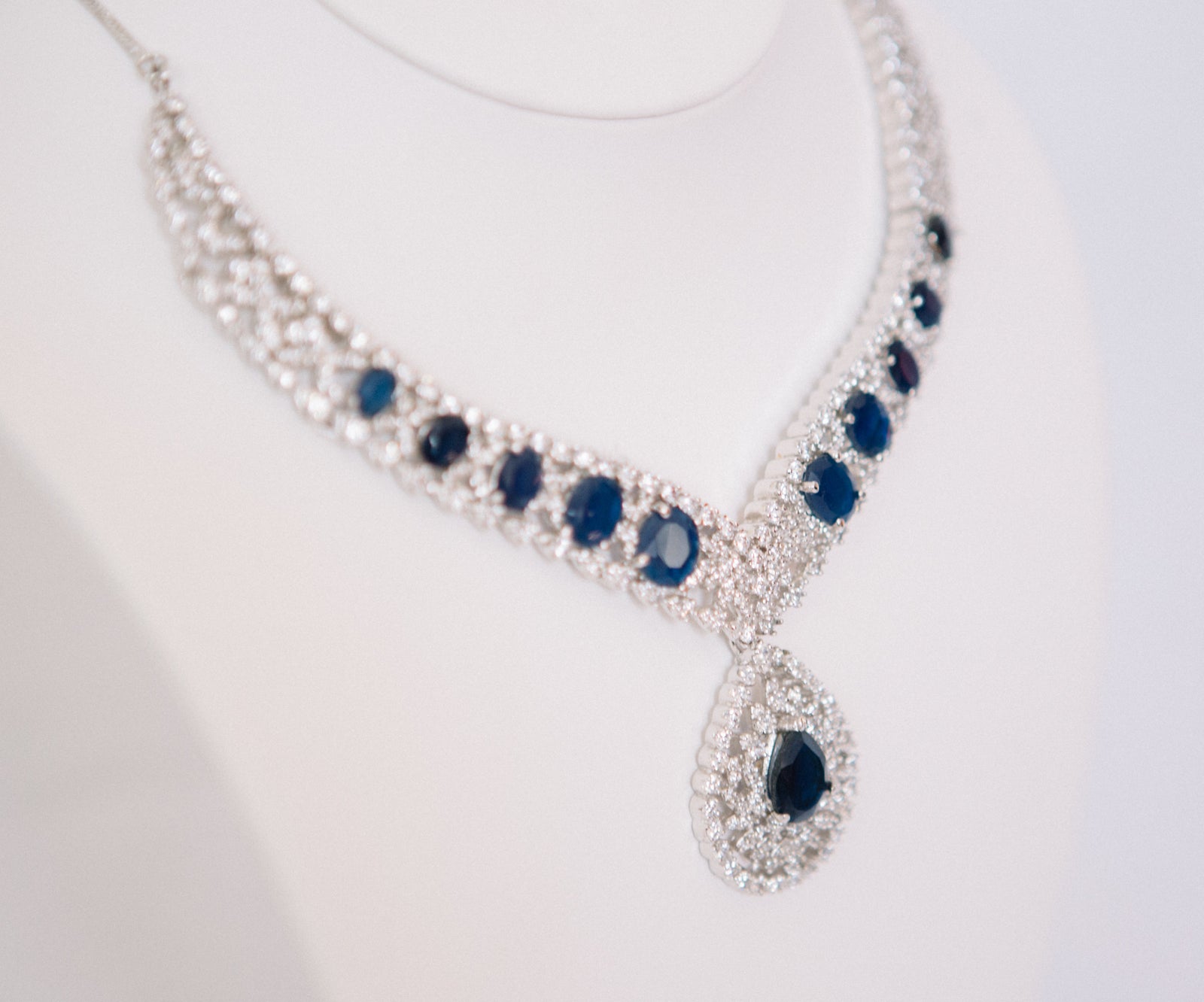 Silver w/ Blue Necklace