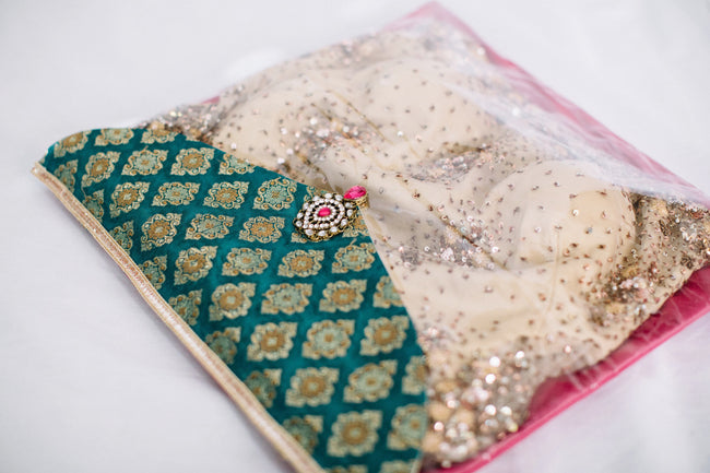 Fabric Bag with Brocade Flap